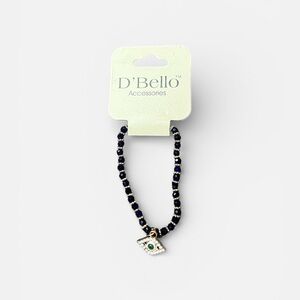 Navy Blue Beaded Bracelet with Eye Charm